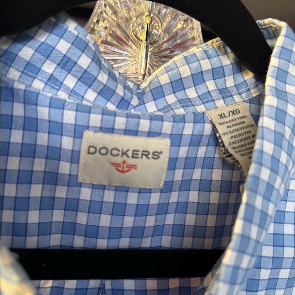 Dockers Men's Light Blue Plaid Shirt